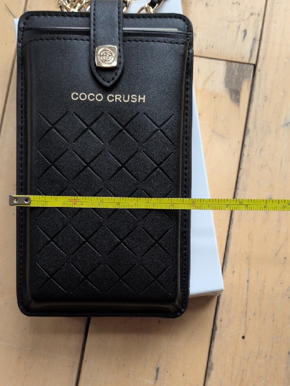 CHANEL Black Quilted Coco Crush Phone Crossbody with Gold Chain - Picture 6 of 6